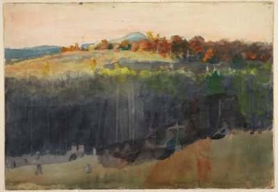 Desenho, Vale e encosta, Adirondacks, 1889-94 de Winslow Homer