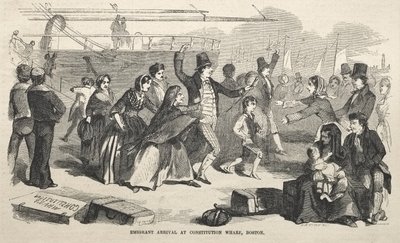 Chegada de emigrantes ao cais Constitution, Boston de Winslow Homer