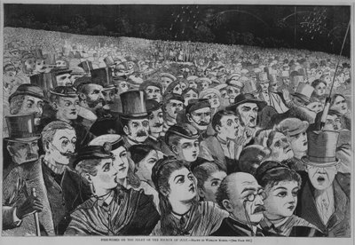 Fogo-Works na noite de quatro de julho de 1868 (gravura em madeira) de Winslow Homer