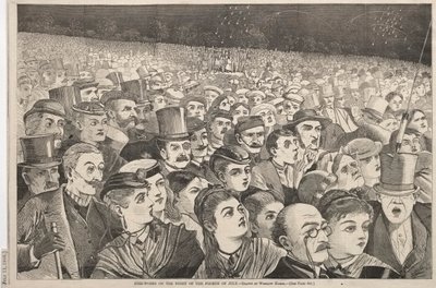 Trabalhos com fogo na noite de quatro de julho de 1868. de Winslow Homer