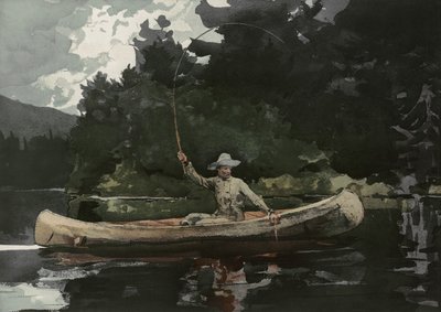 Pesca no Bosque do Norte, publicado por L. Prang & Co., 1896 de Winslow Homer