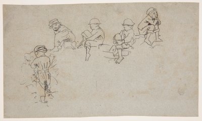 Cinco esboços de meninos de Winslow Homer