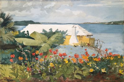 Jardim de flores e bangalô, Bermudas de Winslow Homer