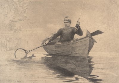 Fly Fishing, Lago Saranac, 1889. de Winslow Homer