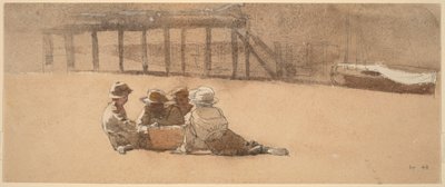 Quatro rapazes numa praia de Winslow Homer