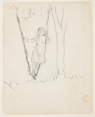 Garota de pé em um balanço de Winslow Homer