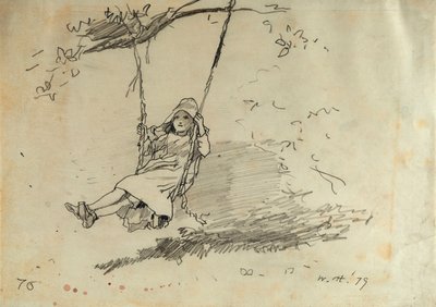 Menina em um balanço, 1879 de Winslow Homer