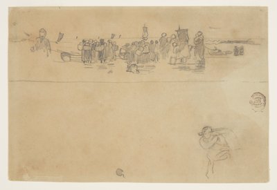 Grupos de Mulheres na Praia, Cullercoats, Inglaterra de Winslow Homer