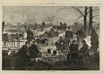 Paragem de um comboio de vagões de Winslow Homer