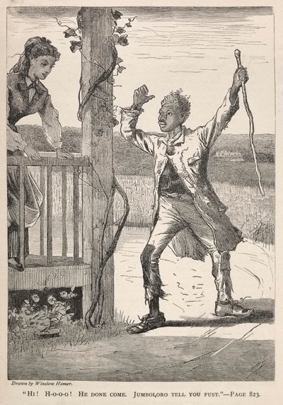 "Olá! H-O-O-O!  Ele já chegou.  Jumboloro diz-te primeiro." de Winslow Homer