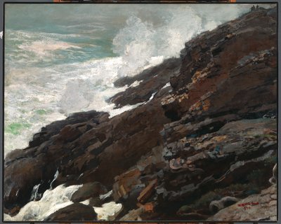 Falésia alta, costa do Maine de Winslow Homer
