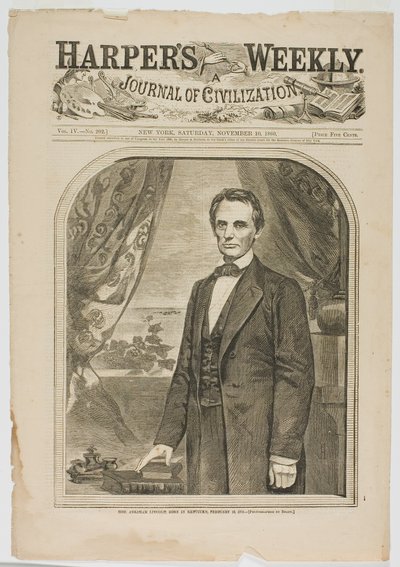 Abraham Lincoln, nascido no Kentucky, a 12 de fevereiro de 1809 de Winslow Homer