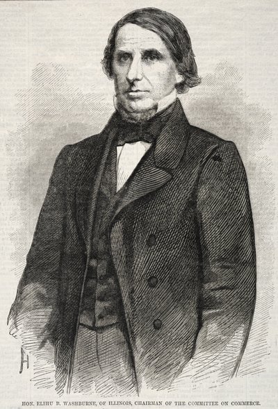 Hon. Elihu B. Washburne, de Illinois, Presidente do Comitê de Comércio, 1860. de Winslow Homer