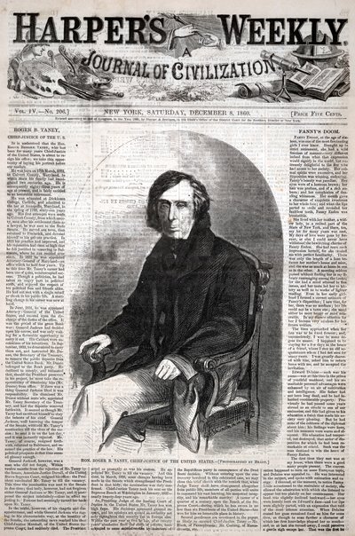 O honorável Roger B. Taney, presidente do Supremo Tribunal dos Estados Unidos, de Harper