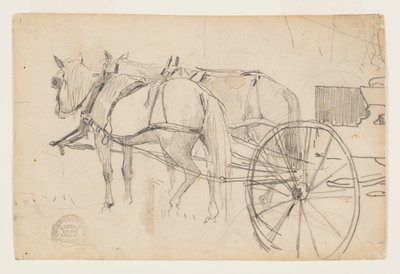Cavalos e carroça (A Excursão Piquenique) de Winslow Homer