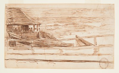 Casa em uma grade com Dories encalhados de Winslow Homer