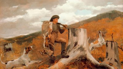 Caçador e Cães de Winslow Homer
