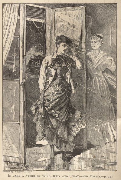 Veio uma tempestade de vento, chuva e salpicos - e Pórcia de Winslow Homer