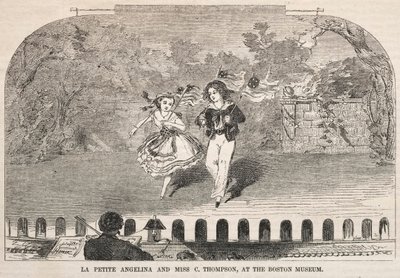 La Petite Angelina e Miss C. Thompson, no Museu de Boston, 1859. de Winslow Homer