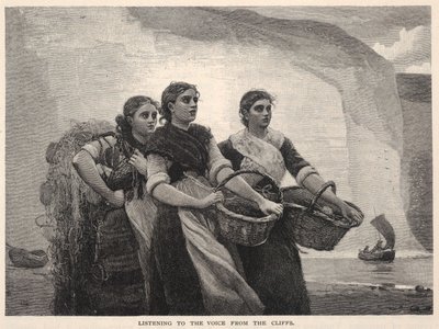 Listening to the Voice from the Cliffs, da The Century Magazine, novembro de 1883 de Winslow Homer