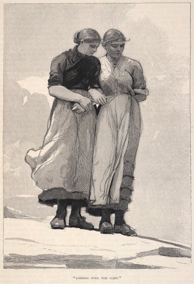 Looking Over The Cliff, da The Century Magazine, novembro de 1883 de Winslow Homer
