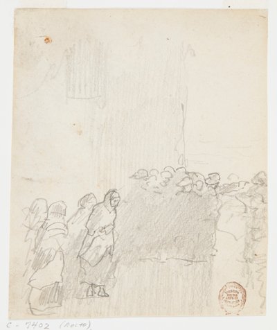 Homens e mulheres olhando para o mar, Cullercoats, Inglaterra de Winslow Homer