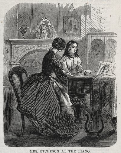 Sra. Otcheson no piano, 1860. de Winslow Homer