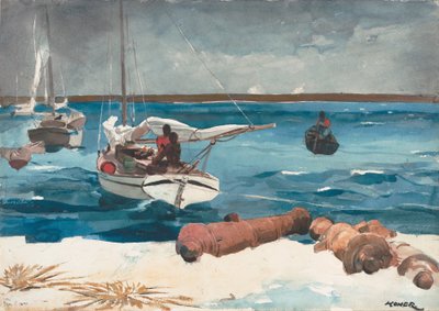 Nassau, 1899 (wc e grafite em papel de seda branco) de Winslow Homer