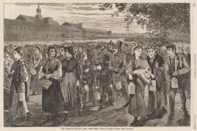 New England Factory Life - Bell-Time, publicado em 1868. de Winslow Homer