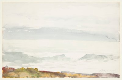 Oceano visto de um penhasco, pescoço de Prout, Maine de Winslow Homer