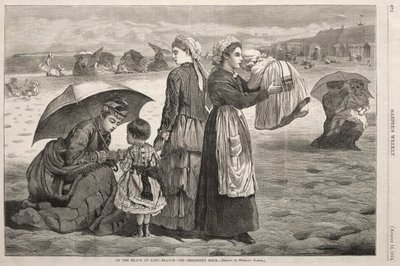 Na praia de Long Branch - A Hora das Crianças, 1874. de Winslow Homer