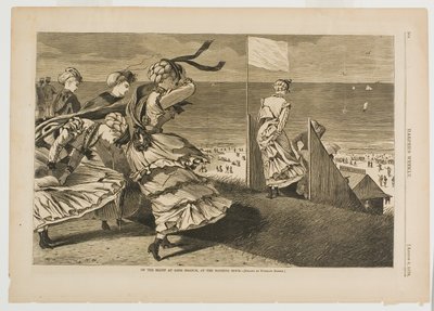 No penhasco em Long Branch, na hora do banho de Winslow Homer