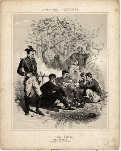 Pass Time: descanso de cavalaria, esboços de campanha de Winslow Homer