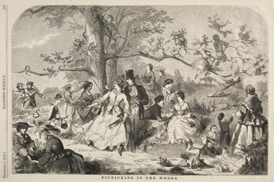 Picknicking in the Woods, 1858. de Winslow Homer