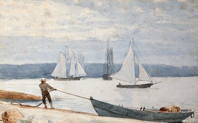 Puxando o Dory, 1880 de Winslow Homer