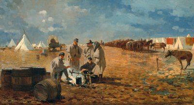 Dia chuvoso no acampamento, 1871 de Winslow Homer
