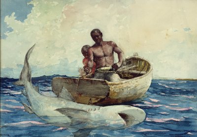 Pesca de tubarões, 1885 de Winslow Homer