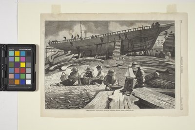 Construção naval, Gloucester Harbor (tinta) de Winslow Homer