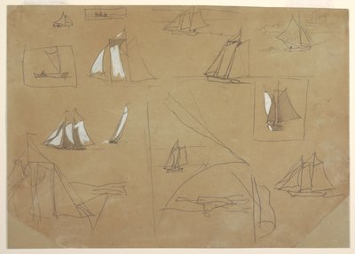 Esboços de veleiros de Winslow Homer