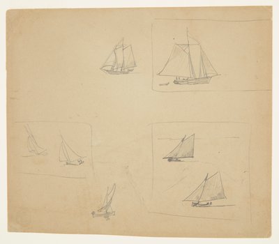 Esboços de embarcações à vela de Winslow Homer