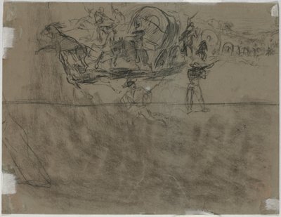 Escaramuça envolvendo um trem de vagões [verso] de Winslow Homer