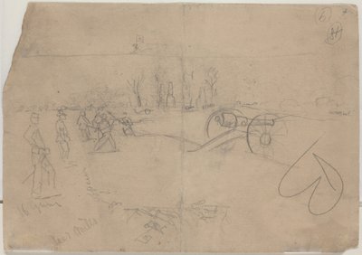 Soldados e Canhões [verso] de Winslow Homer