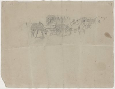 Trem de Suprimentos e Mulas [verso] de Winslow Homer