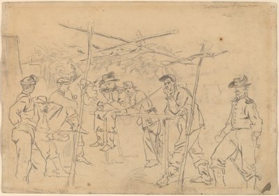 Tenda de Sutler, 3ª Cavalaria da Pensilvânia [recto], 1862. de Winslow Homer