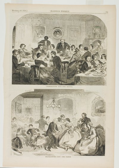 Dia de Ação de Graças - O Jantar e Dia de Ação de Graças - O Baile de Winslow Homer