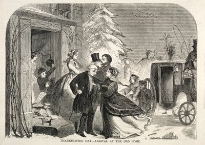 Dia de Ação de Graças - Chegada ao Lar Velho, 1858. de Winslow Homer