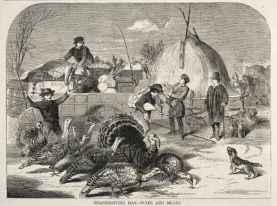 Dia de Ação de Graças - Caminhos e Meios, 1858. de Winslow Homer