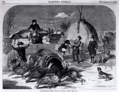Thanksgiving Day: Ways and Means, de &39;Harper&39;s Weekly&39;, 27 de novembro de 1858 de Winslow Homer