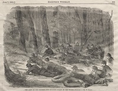 O Exército do Potomac - O nosso posto avançado de sentinela na floresta de Winslow Homer