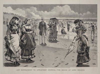 The Beach at Long Branch, publicado como um suplemento de arte no Appleton&39;s Journal, 21 de agosto de 1869 de Winslow Homer